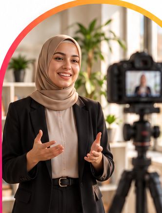 Une participante s'entraîne à son pitch face caméra